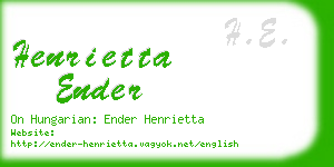 henrietta ender business card